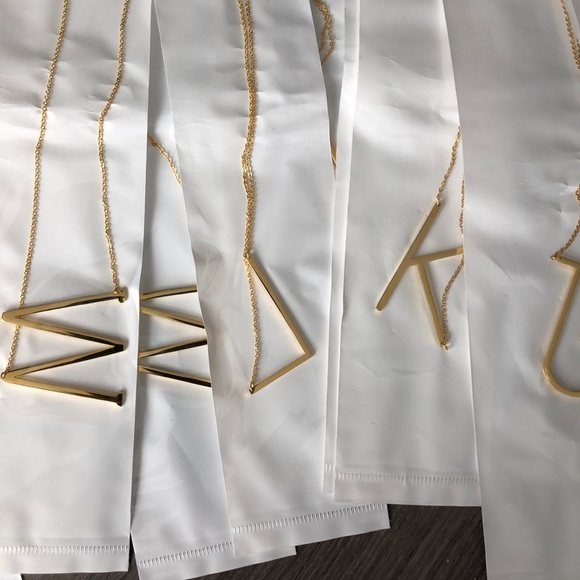 18K GOLD PLATED LARGE ALPHABET NECKLACE 16” - Picture 4 of 5